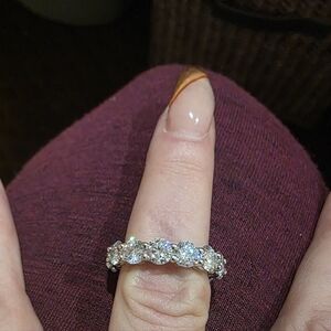 Moissanite Eternity Band, 925 Sterling Silver, 5mm Stones